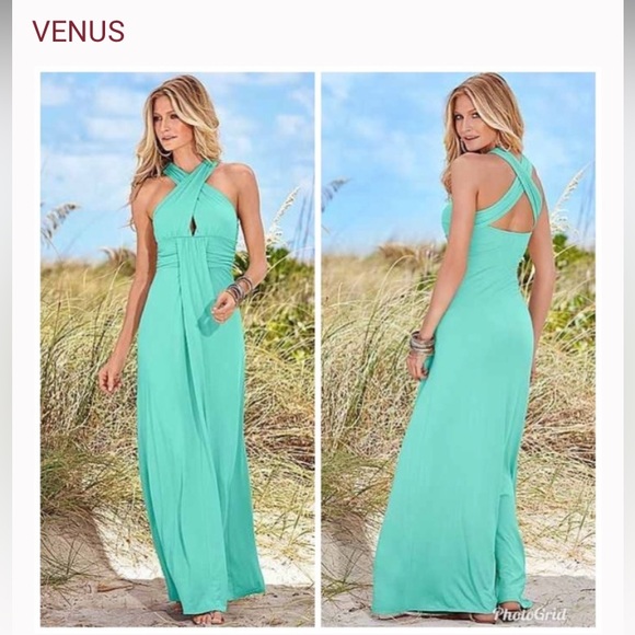 VENUS Dresses Venus 0 Viscose Mint Green Casual Maxi Dress Poshmark